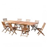 Table de jardin et chaises en teck 10 / 12 personnes