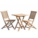 Table de jardin et chaises en teck 2 personnes Table de jardin et chaises en teck 2 personnes