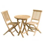 Table de jardin et chaises en teck 2 personnes