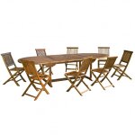 Table de jardin et chaises en teck huilé 10 / 12 personnes Table de jardin et chaises en teck huilé 10 / 12 personnes