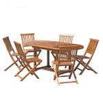 Table de jardin et chaises en teck huile 4 / 6 personnes