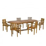 Table de jardin et chaises en teck huil� 8 / 10 personnes