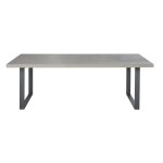 Table de jardin en composite effet béton et fer gris anthracite 8 / 10 personnes l220 Table de jardin en composite effet béton et fer gris anthracite 8 / 10 personnes l220