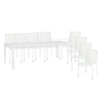 Table de jardin extensible 180 / 240 et 8 chaises empilables