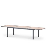 Table jardin extensible 224 / 336x100 alu anthracite tableau aspect bois Table jardin extensible 224 / 336x100 alu anthracite tableau aspect bois