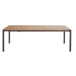 Table de jardin extensible en bois de teck et aluminium gris anthracite 12 / 14 personnes l230 / 330 Table de jardin extensible en bois de teck et aluminium gris anthracite 12 / 14 personnes l230 / 330