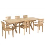 Table de jardin et fauteuils empilables en teck 8 / 10 personnes Table de jardin et fauteuils empilables en teck 8 / 10 personnes