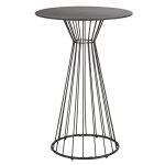 Table de jardin haute ronde professionnelle en acier noir Table de jardin haute ronde professionnelle en acier noir