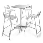 Table de jardin mange - debout et 4 chaises gris Table de jardin mange - debout et 4 chaises gris