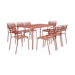 Table de jardin mtal 8 chaises terracotta