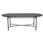 Table de jardin ovale en acier noir 8 personnes l210 Table de jardin ovale en acier noir 8 personnes l210