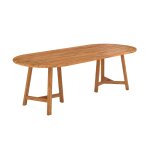 Table de jardin ovale en bois de teck recyclé 10 personnes Table de jardin ovale en bois de teck recyclé 10 personnes