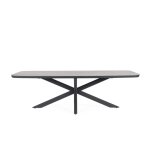 Table de jardin en pierre et mtal l240 10 places anthracite