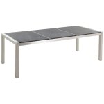 Table de jardin avec plateau gris graphite