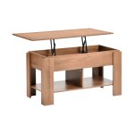 Table de jardin avec plateau relevable bois avec étagère Table de jardin avec plateau relevable bois avec étagère