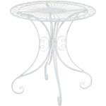 Table de jardin avec plateau rond en mtal blanc