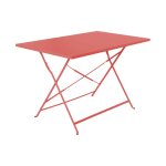 Table de jardin pliable mtal, terracotta