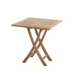 Table de jardin pliante 2 personnes 70x70 cm en bois teck