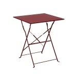 Table de jardin pliante bistrot en acier pourpre