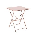 Table de jardin pliante bistrot en acier rose poudr�