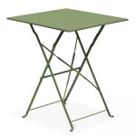Table de jardin pliante bistrot en acier vert cactus Table de jardin pliante bistrot en acier vert cactus