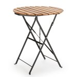 Table de jardin pliante en bois et métal noir Table de jardin pliante en bois et métal noir
