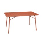 Table de jardin pliante mtal 6 places, terracotta