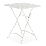 Table de jardin pliante perla en mtal blanc