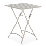 Table de jardin pliante perla en mtal gris