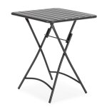 Table de jardin pliante perla en mtal noir