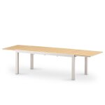 Table de jardin à rallonge beige 200 / 300x100 imitation bois Table de jardin à rallonge beige 200 / 300x100 imitation bois