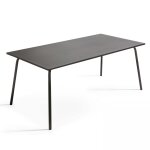 Table de jardin rectangulaire en mtal anthracite