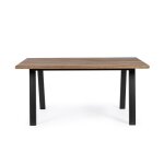 Table de jardin rectangulaire en mtal et bois l160 anthracite