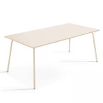 Table de jardin rectangulaire en métal ivoire 180 cm Table de jardin rectangulaire en métal ivoire 180 cm