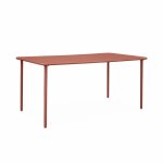 Table de jardin rectangulaire en métal terracotta 6 à 8 places Table de jardin rectangulaire en métal terracotta 6 à 8 places