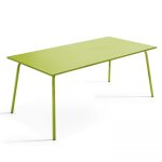 Table de jardin rectangulaire en métal vert Table de jardin rectangulaire en métal vert