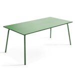 Table de jardin rectangulaire en métal vert cactus Table de jardin rectangulaire en métal vert cactus