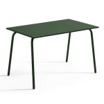 Table de jardin rectangulaire en mtal vert fort