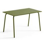 Table de jardin rectangulaire en mtal vert kaki