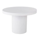 Table de jardin ronde en composite effet bton cru 5 personnes d110