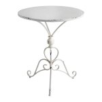 Table de jardin ronde en métal blanc - 60 x 60 x 72 cm Table de jardin ronde en métal blanc - 60 x 60 x 72 cm