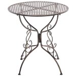 Table de jardin ronde en mtal bronze