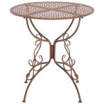 Table de jardin ronde en mtal marron antique