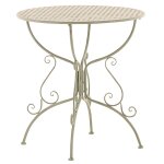 Table de jardin ronde en m�tal vert antique