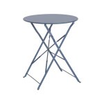 Table de jardin ronde pliable en acier thermolaqu�, bleu gris� i