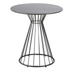 Table de jardin ronde professionnelle 2 personnes en métal noir Table de jardin ronde professionnelle 2 personnes en métal noir