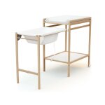 Table à langer avec baignoire en bois de hêtre verni essentiel Table à langer avec baignoire en bois de hêtre verni essentiel