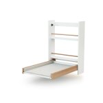 Table à langer murale rabattable en bois blanc et hêtre verni Table à langer murale rabattable en bois blanc et hêtre verni