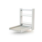 Table à langer murale rabattable en bois avec matelas blanc Table à langer murale rabattable en bois avec matelas blanc