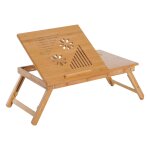 Table de lit pour ordinateur pliable rglable bambou verni